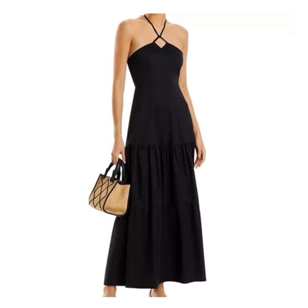 ⚜️Aqua Bloomingdale’s Black Halter Maxi Dress with Metal accent. NWT ⚜️ - Picture 13 of 13